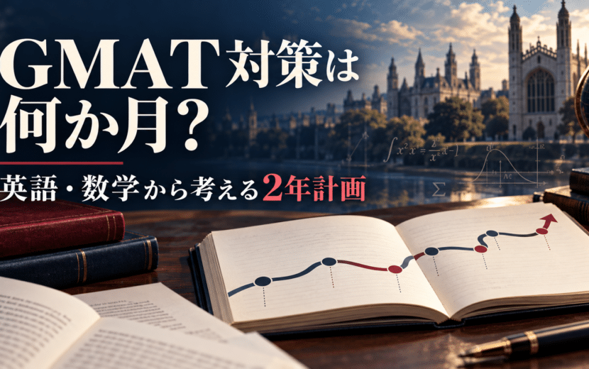 GMAT・英語試験と算数・数学の基礎から2年の学習計画を考える記事のアイキャッチ